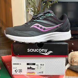 Saucony Cohesion 14 Black  / Pink 10.5 Wide